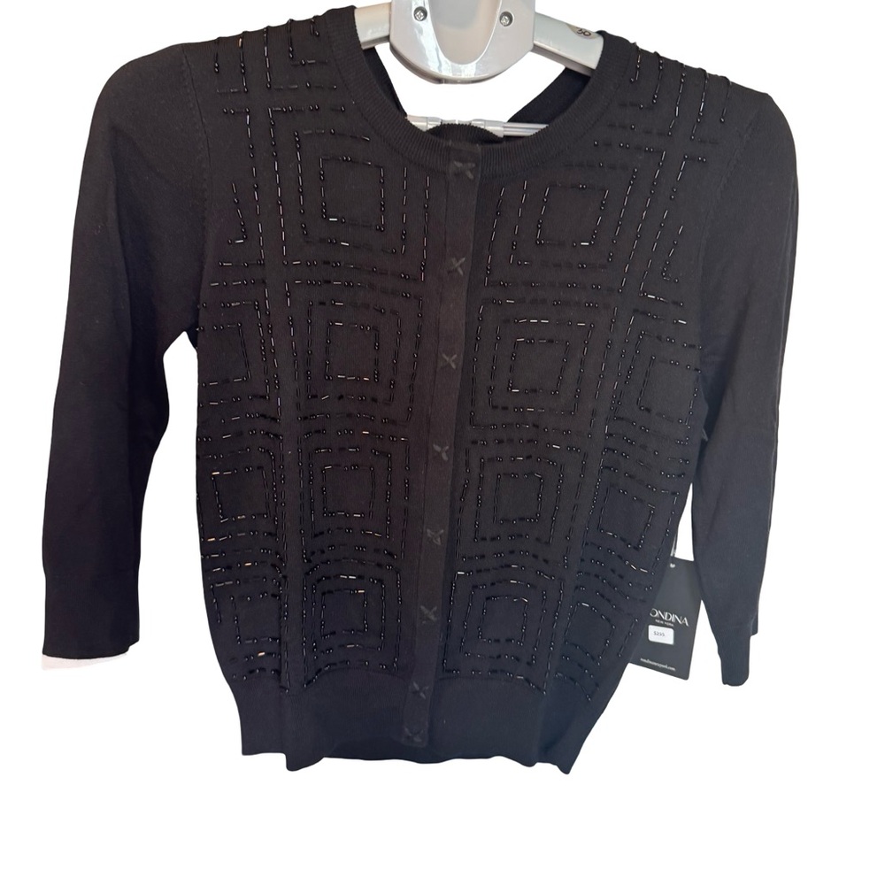 Rondina New York Black Beaded Cardigan
